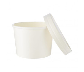 Pot en carton blanc avec couvercle